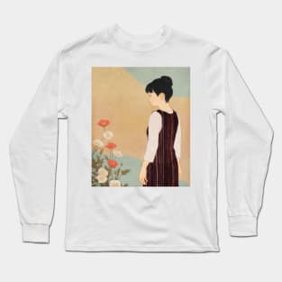 poppies and a woman Long Sleeve T-Shirt